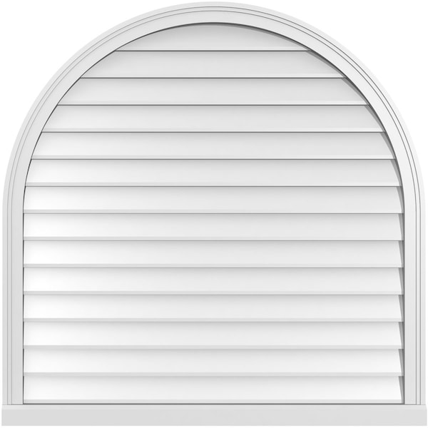 Ekena Millwork Round Top Surface Mount PVC Gable Vent w/ 2"W x 2"P Brickmould Sill Frame, 42"W x 42"H GVPRT42X4203SN - main